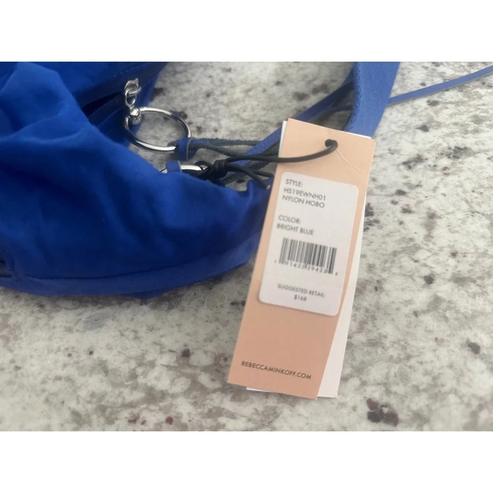 Nwt Rebecca Minkoff large bright blue nylon hobo bag